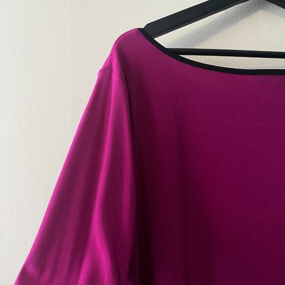 Mr. Max Fashions Dark Mauve Round Neck Tulip Bell Sleeve Blouse Top - Picture 8 of 10